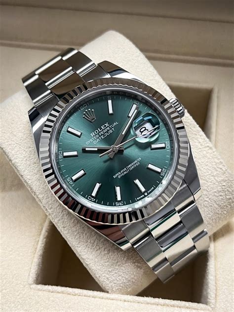 mint dial rolex|Rolex oyster steel watch.